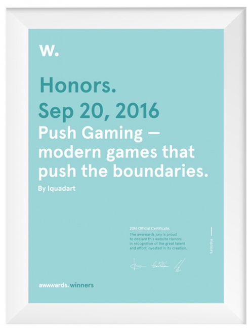 Honorable Mention, Awwwards, 2016