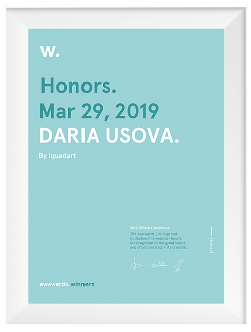 Honorable Mention, Awwwards, 2019
