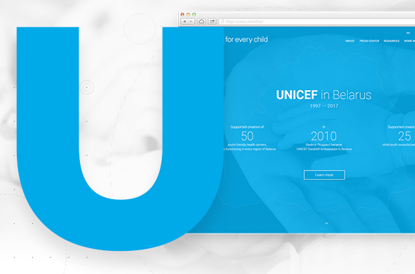 Corporate website for UNICEF office in Belarus